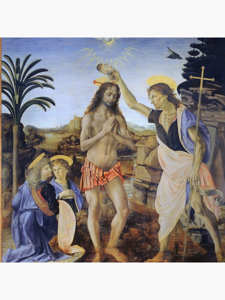 "Leonardo da Vinci - Battesimo di Cristo" Dekokissen von VibrantDesign