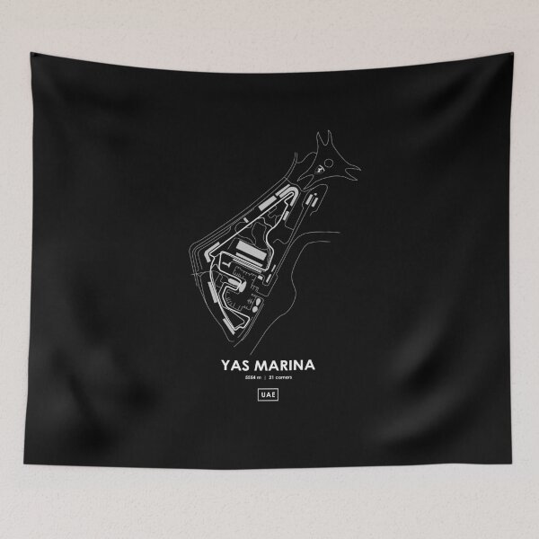 Item preview, Yas Marina - UAE Track Map WHITE designed and sold by andreanastasio.