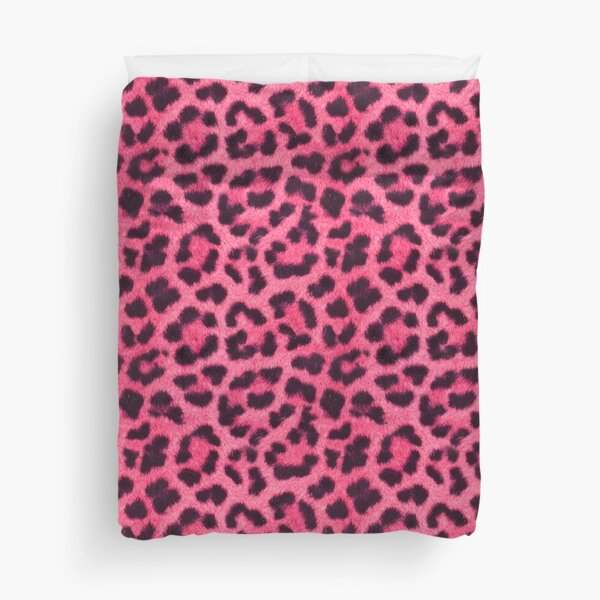 Hot Pink Leopard Pattern Duvet Cover