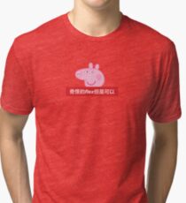 Weird Flex but OK in Chinese - 奇怪的 flex 但是可以 - Peppa Pig x Supreme Tri-blend T-Shirt