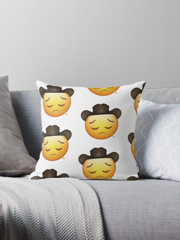 cowboy hat emoji pillow