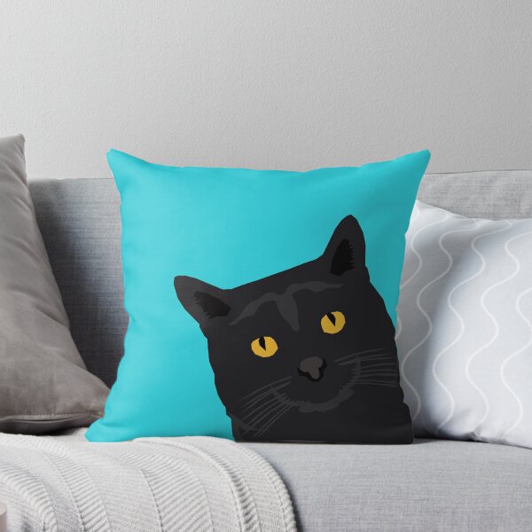 Item preview, Black Cat peeking around the corner funny cat person gift for cat lady hipster black cat ironic art designed and sold by PetFriendly.