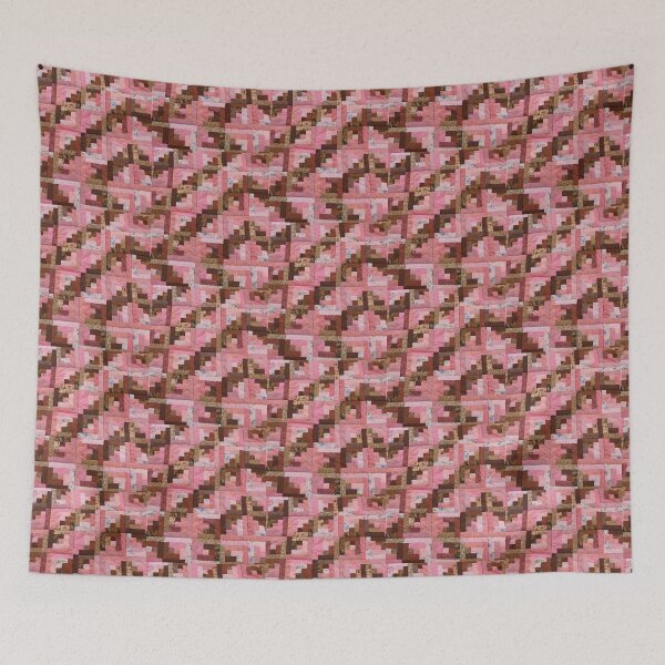 Item preview, Pink and Brown Log Cabin Quilt designed and sold by Kristin (Thornton) Barker.