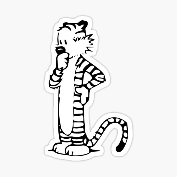 Hobbes Thinking About Something Really Important Artwork For Posters Prints Tshirts Men Women Kids Sticker