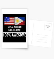 50% American 50% Filipino 100% Awesome - Philippines Flag Gift For Filipino Postkarten
