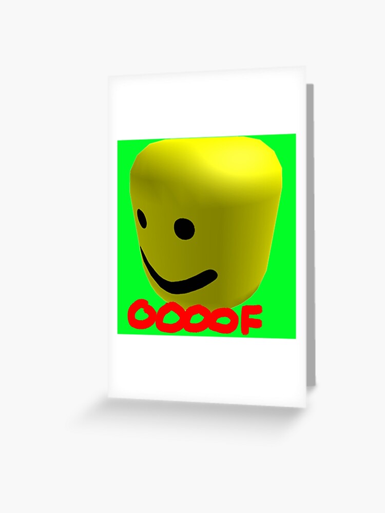 Roblox Head Oof Meme Greeting Card By Xdsap Redbubble - green apple emoji roblox