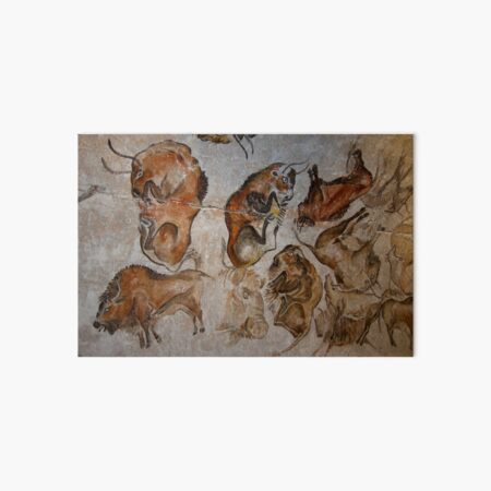 Paleolithic cave painting of bisons (replica) from the Altamira cave, Cantabria, Spain, painted c. 20,000 years ago Art Board Print
