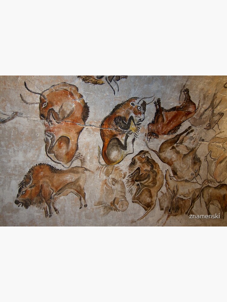 Paleolithic cave painting of bisons (replica) from the Altamira cave, Cantabria, Spain, painted c. 20,000 years ago by znamenski
