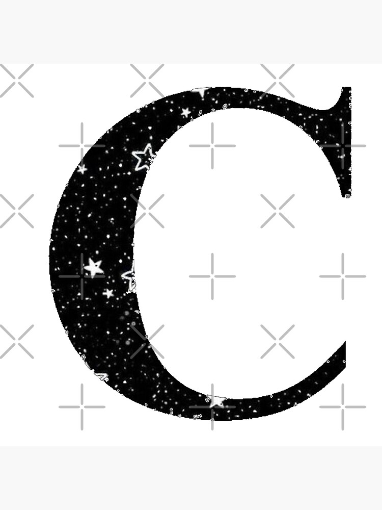 Letter C White Stars Black Sky