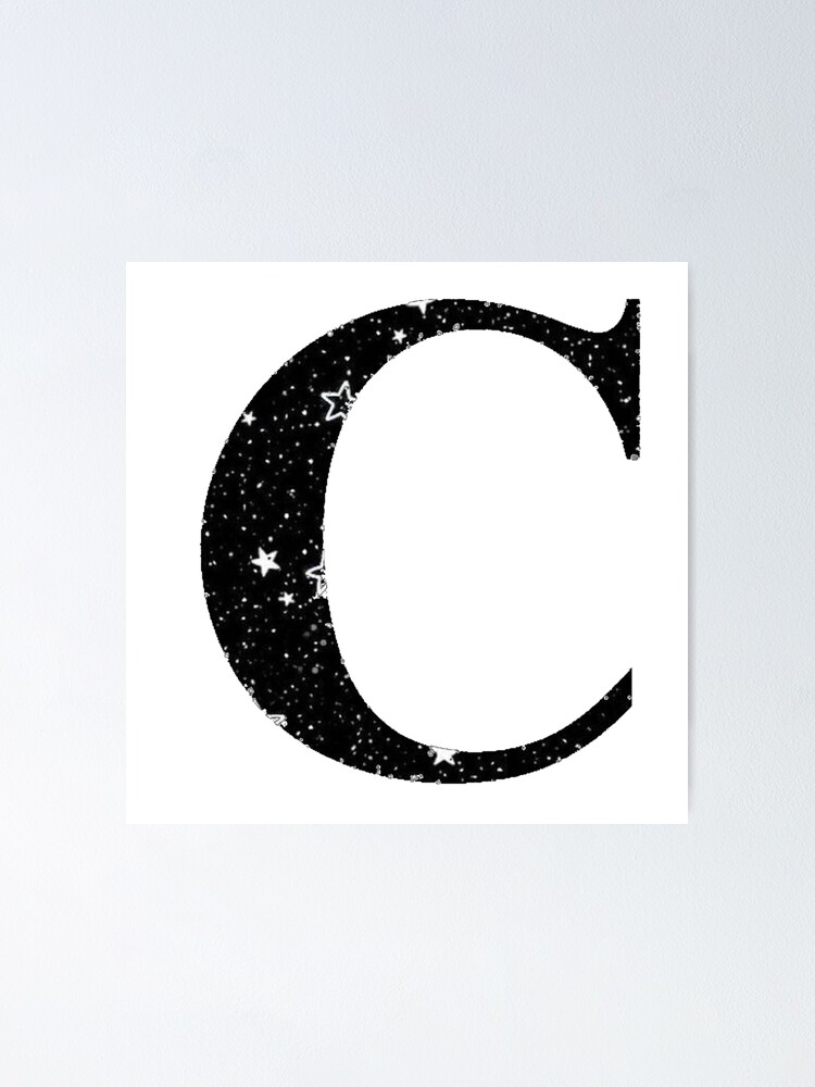 Letter C White Stars Black Sky