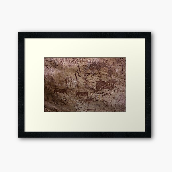 Rock paintings from the Cave of Beasts (Gilf Kebir, Libyan Desert) Estimated 7000 BP Framed Art Print