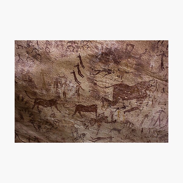 Rock paintings from the Cave of Beasts (Gilf Kebir, Libyan Desert) Estimated 7000 BP Photographic Print