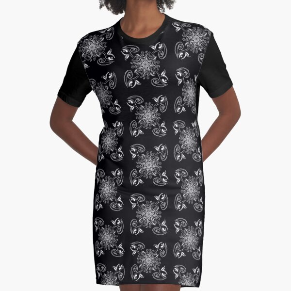 Mandala Blätterkreuz T-Shirt Kleid