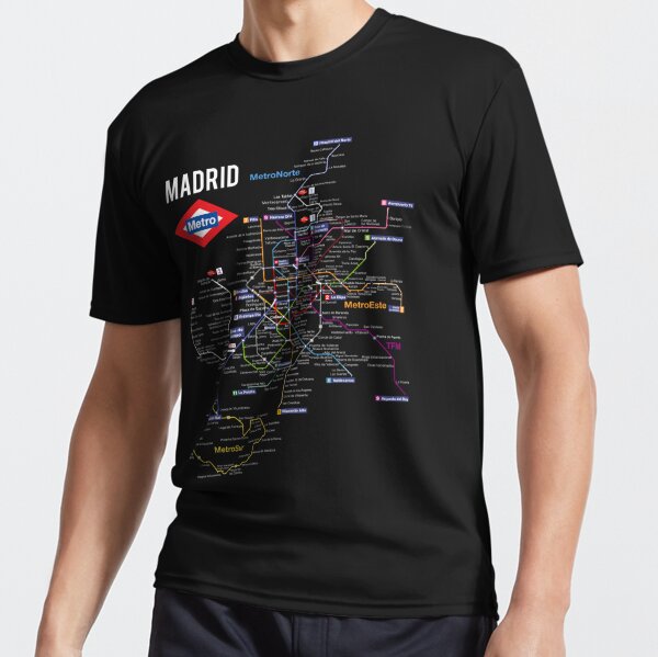 Madrid Spain Metro Subway Train Map Spanish Language T-Shirt funny t shirts  customized t shirts t shirts for men