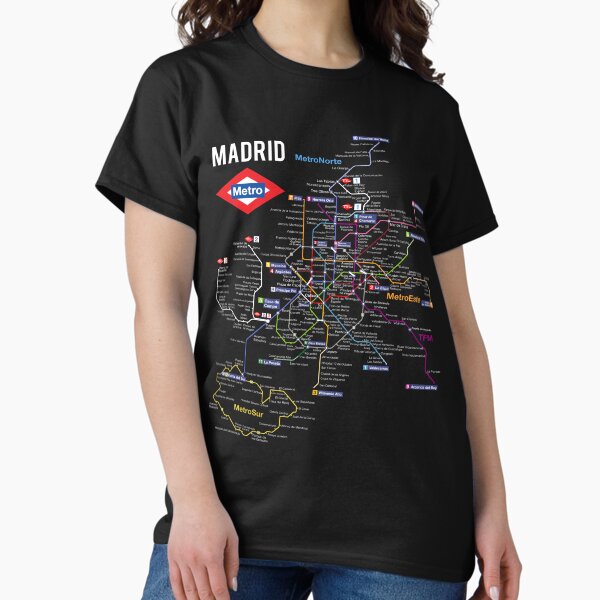 Vista previa del artículo con la obra «Madrid Metro España Metro Metro Mapa Español Idioma», diseñado y vendido por Maljonic.
