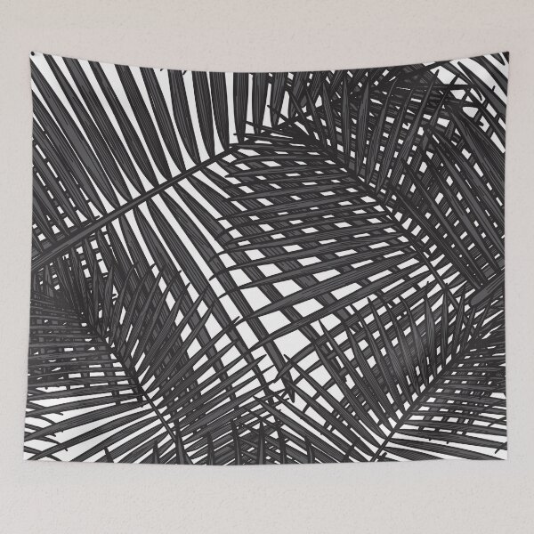 Item preview, Simple Black and White Tropical Palm Leaf Pattern designed and sold by Sam Posnick.