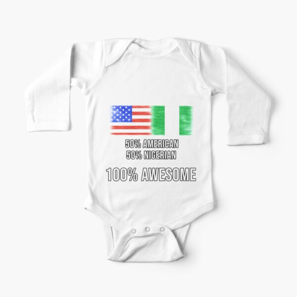 Ripped Nigerian Flag Novelty Toddler Children Baby Boys Girls Long Sleeve Shirt Clothes