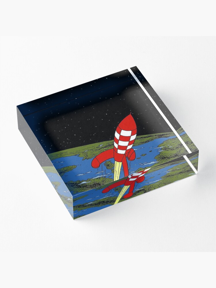 Alternate view of Tintin rocket Phone case Acrylic Block