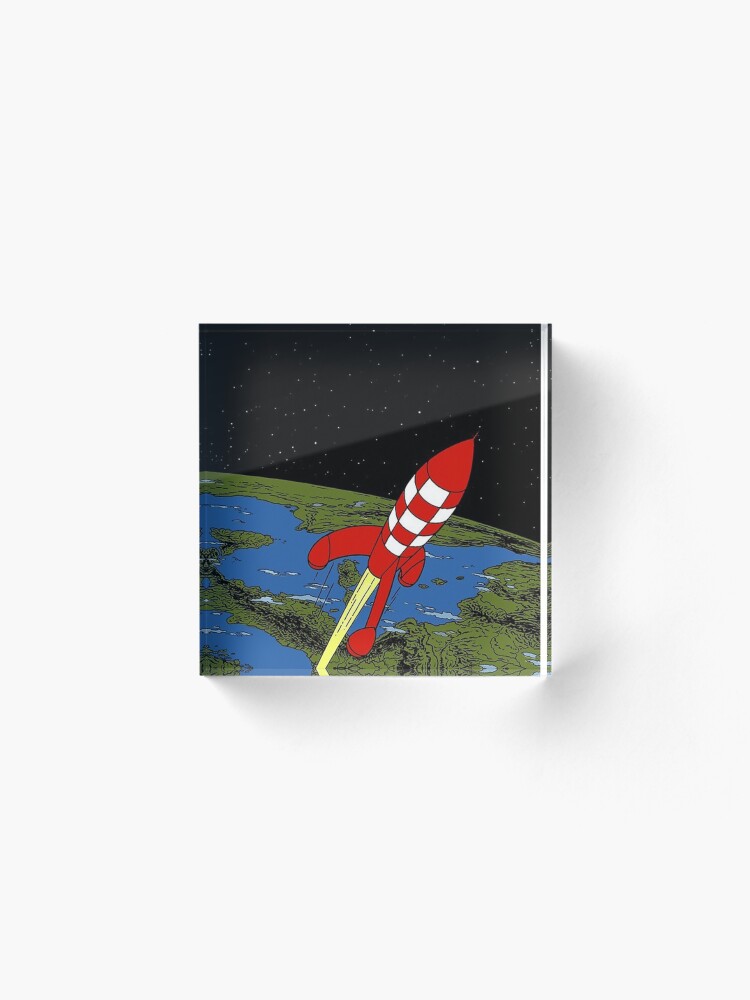 Alternate view of Tintin rocket Phone case Acrylic Block