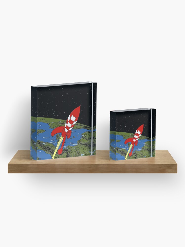 Alternate view of Tintin rocket Phone case Acrylic Block