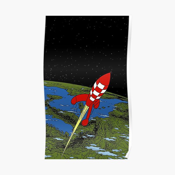 Tintin rocket Phone case Poster