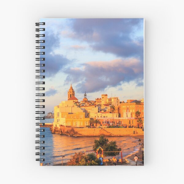 Item preview, View of Sitges, Spain basking in the early morning sunshine designed and sold by Kevin Hellon.