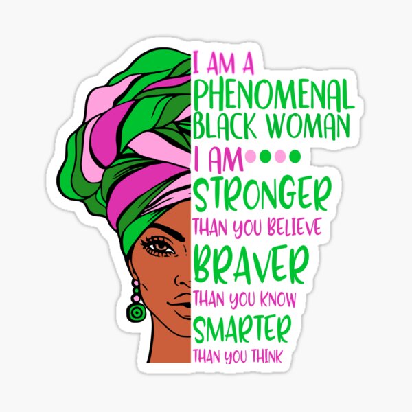 Download Phenomenal Woman Pink And Green Sticker By Iamlisamaria Redbubble