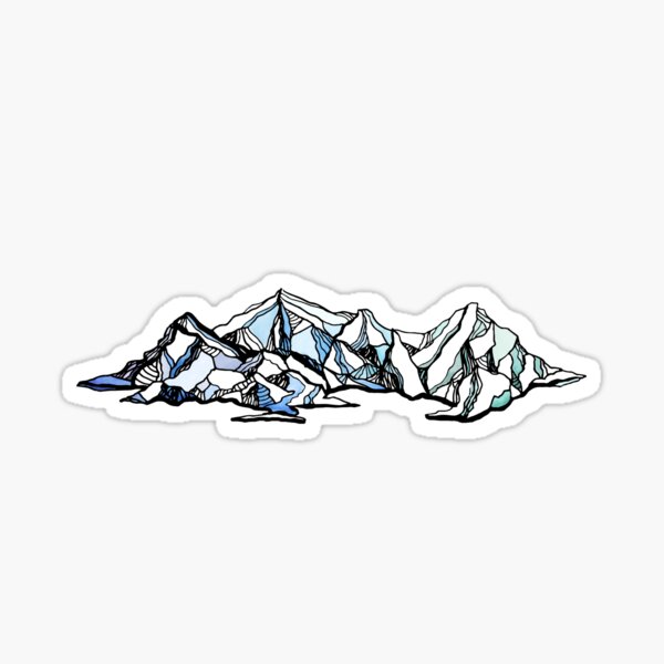 Alpine Mountain Line Art Sticker