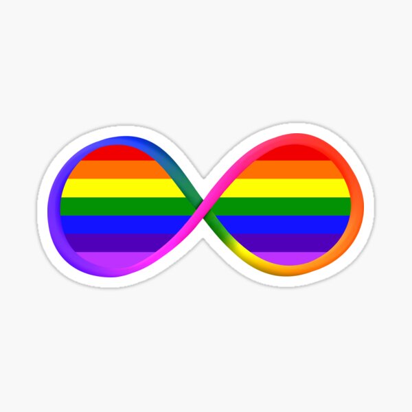Retro 1980s LGBTQ Pride Flag Neurodiversity Symbol Sticker