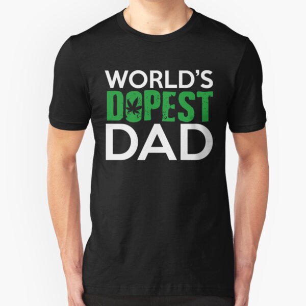 World's Dopest Dad-Weed T shirt Men Slim Fit T-Shirt