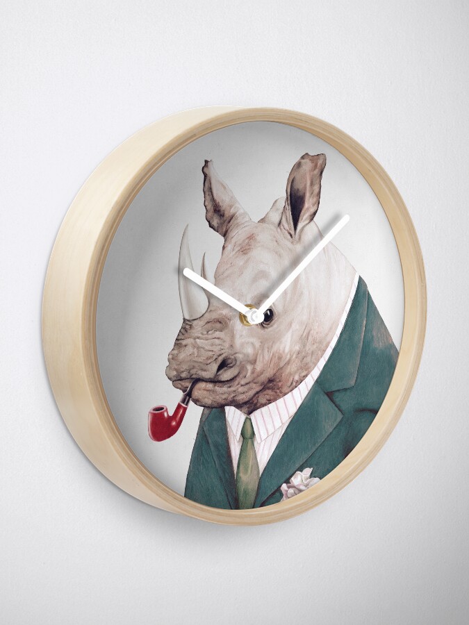 Alternate view of Rhinoceros Green Clock