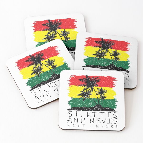 Item preview, St. Kitts and Nevis National Colours in Background of Palm silhouette designed and sold by IdentiTee Studios.