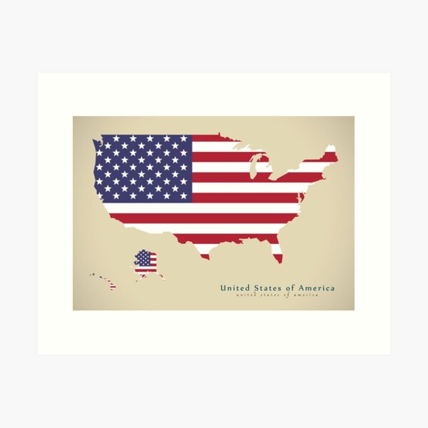 Item preview, Modern Map - USA map with national flag designed and sold by Ingo Menhard.