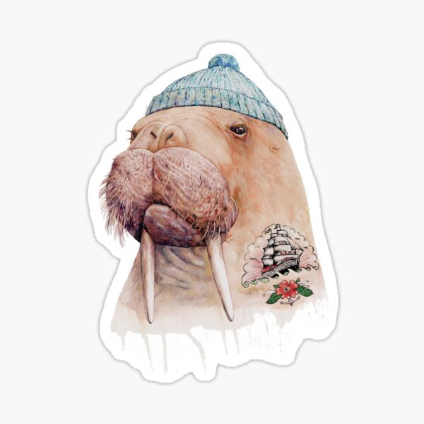 Tattooed Walrus Sticker