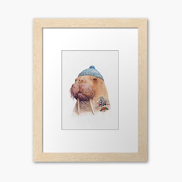 Tattooed Walrus Framed Art Print