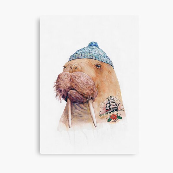 Tattooed Walrus Canvas Print