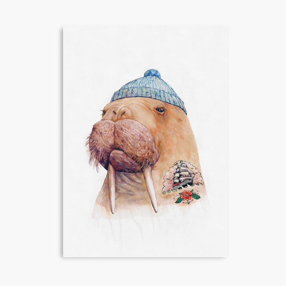 Tattooed Walrus Canvas Print