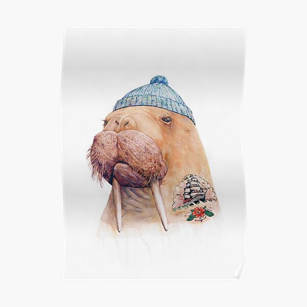 Tattooed Walrus Poster
