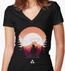 The Legend of Zelda (Orange) Women's Fitted V-Neck T-Shirt