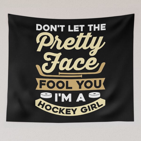Item preview, Don`t let the pretty face fool you - Girl Hockey T-Shirt Gift Idea designed and sold by Adriancryp.