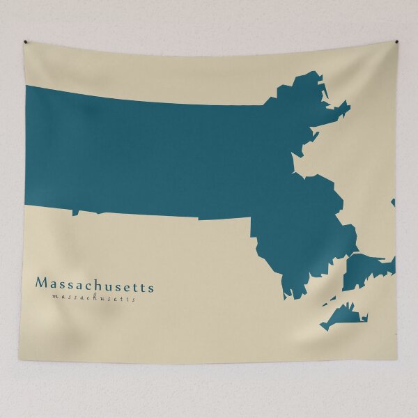 Item preview, Modern Map - Massachusetts state USA designed and sold by Ingo Menhard.