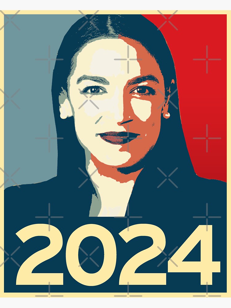 "Alexandria Ocasio-Cortez 2024" Sticker for Sale by popdesigner | Redbubble