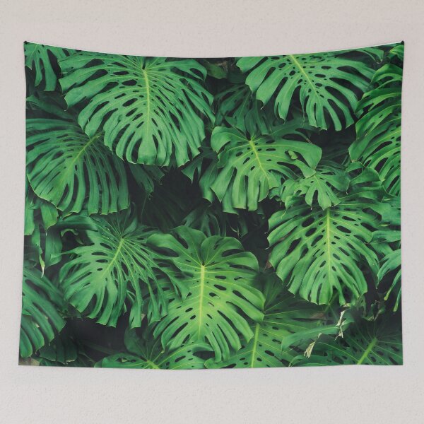 Item preview, Monstera leaf jungle pattern - Philodendron plant leaves background designed and sold by ohaniki.