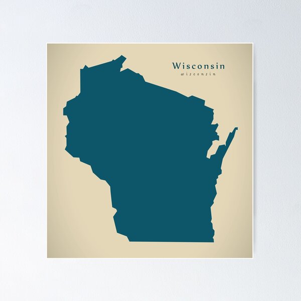 Item preview, Modern Map - Wisconsin state USA designed and sold by Ingo Menhard.