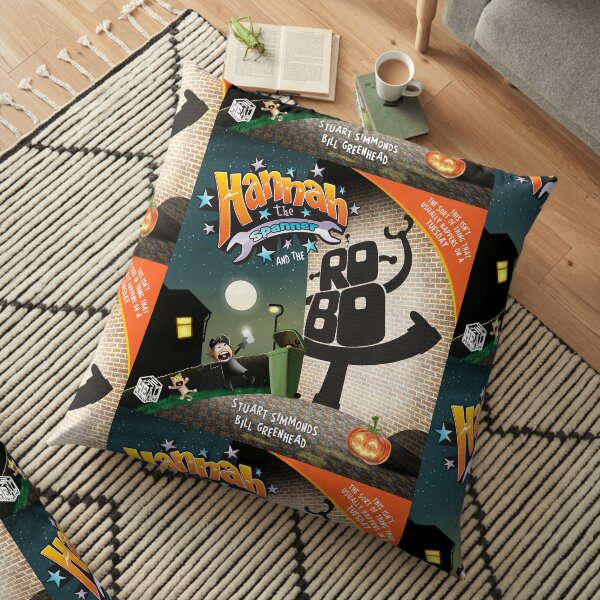 Hannah the Spanner and the Robot Floor Pillow