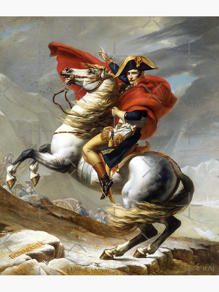 Napoleon Crossing The Alps Painting Restored Poster For Sale By KAI   Flat,750x,075,f Pad,750x1000,f8f8f8.u2 