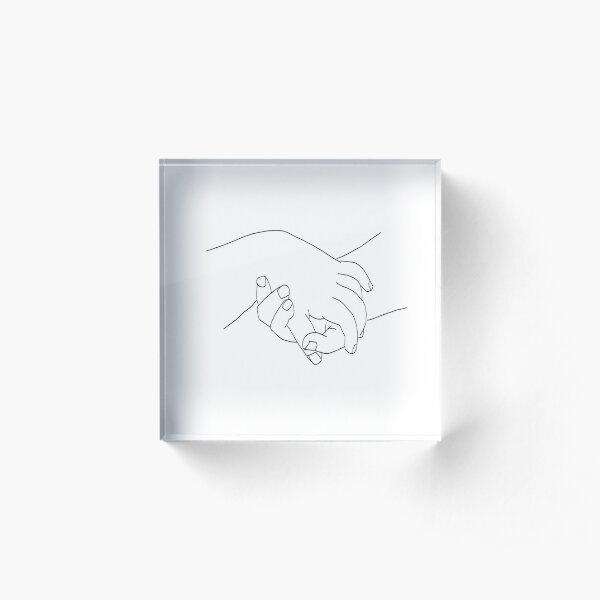 Picasso Line Art - Hands Acrylic Block