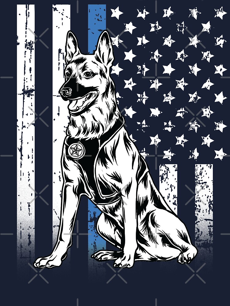 Thin blue shop line dog shirt