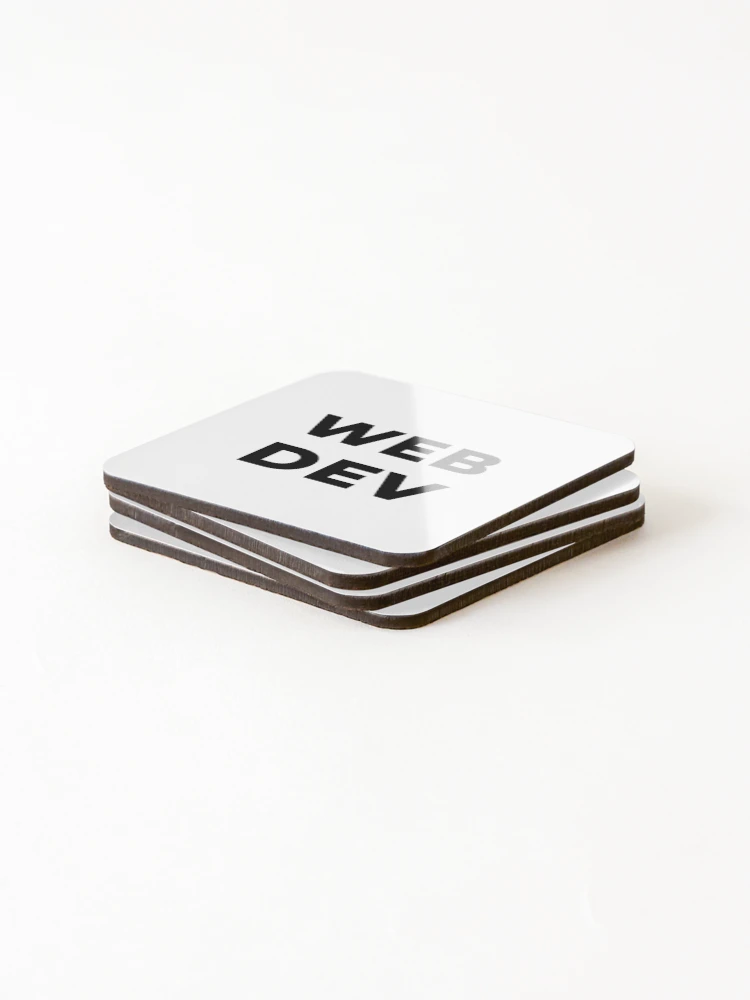 Thumbnail 4 of 5, Coasters (Set of 4), Web Dev (Inverted) designed and sold by developer-gifts.