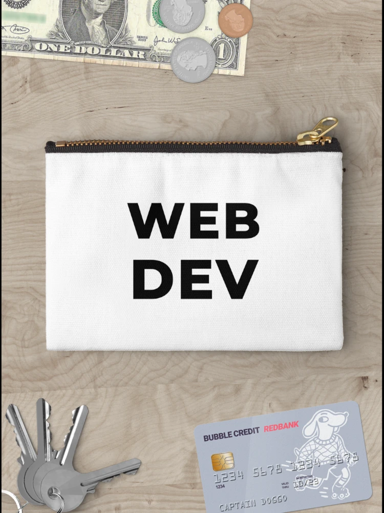 Thumbnail 3 of 4, Zipper Pouch, Web Dev (Inverted) designed and sold by developer-gifts.